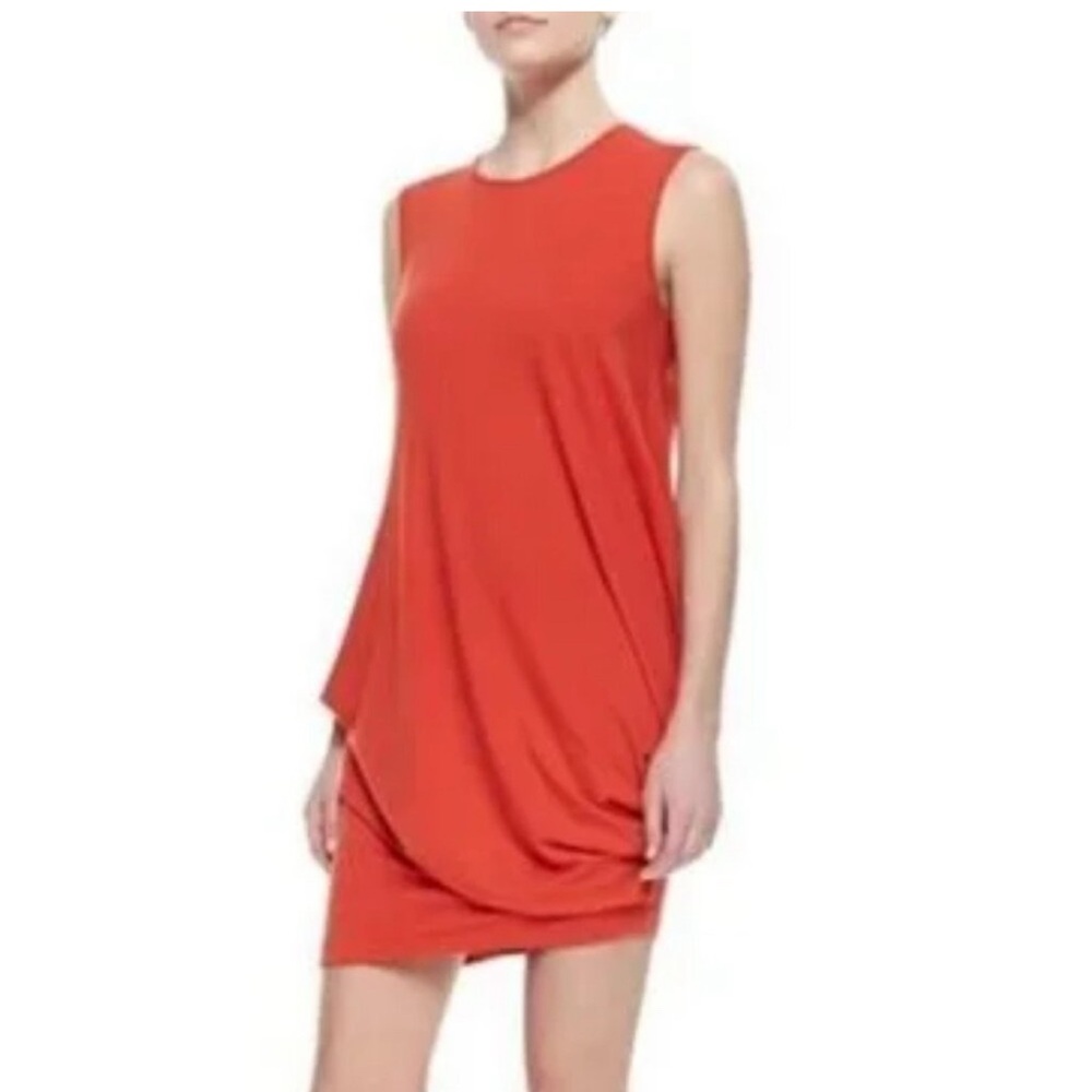 Mcq Alexander McQueen Twisted Drape Dress in Terracotta Orange